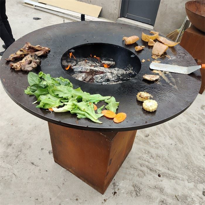 Outdoor Party Corten Steel Rusty Exterior Bbq Grill