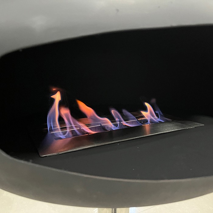 Patio Using Bio Ethanol Burning Freestanding Fireplace