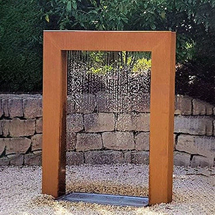 Corten Steel Creek Waterfall